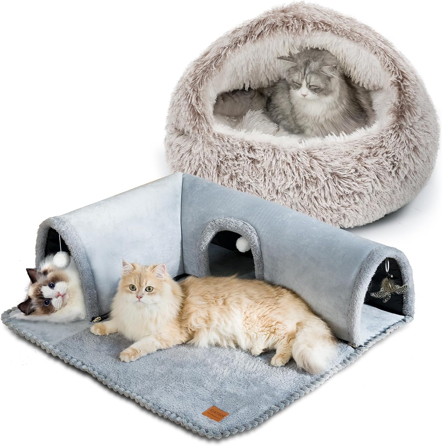 CATISM L-Shape Cat Tunnel Bed